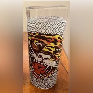 ED HARDY Glass Tiger 6.25" 13 oz TATTOO ART Beautiful RARE